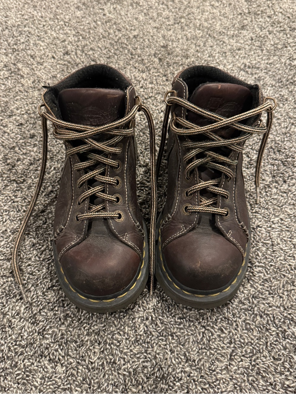 Vintage Dr. Martens Dark Brown Leather Lace-Up Boots